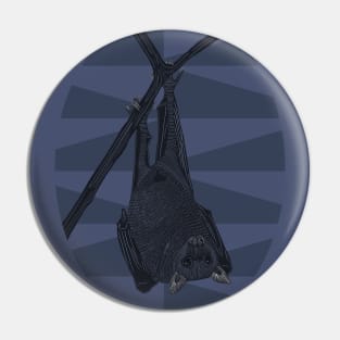 Bat Lovers Hanging Bat on Geometric Triangle Pattern Pin