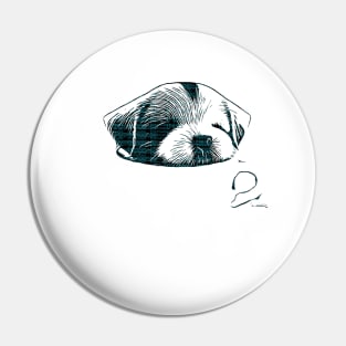 Puppuccino White Dog Pin