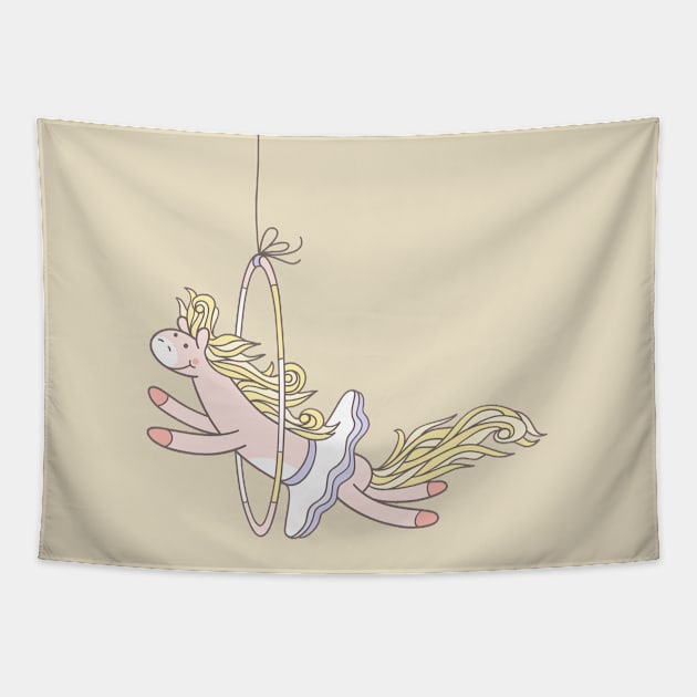 PONY AT THE CIRCUS AERIAL HOOP Tapestry by ReignGFX