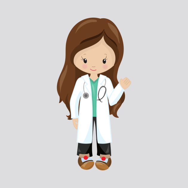 Doctor, Nurse, Stethoscope, Lab Coat, Brown Hair by Jelena Dunčević