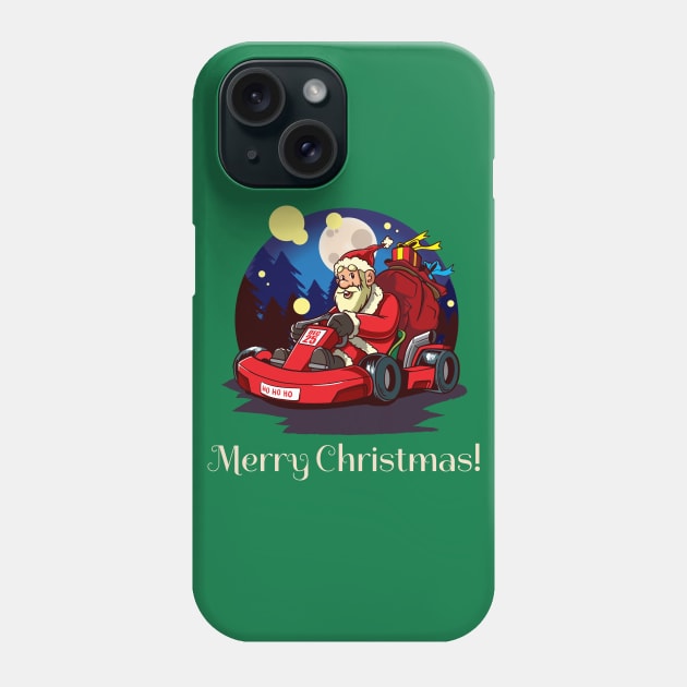 Go Kart Santa Merry Christmas Phone Case by Design Seventytwo