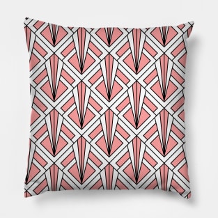 Art Deco Pattern no 87 - Pink - Vintage Pattern Pillow