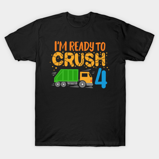 Discover 4th Birthday Garbage Truck Four Years Old - 4th Birthday - T-Shirt