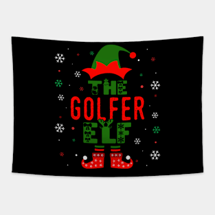 Family Christmas Matching Squad Outfit Elf Funny Golfer Tapestry