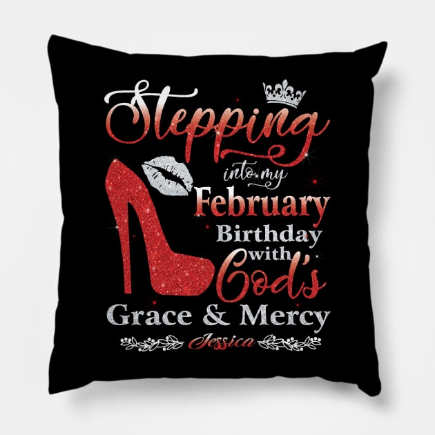 Stepping Into My February Birthday with God's Grace & Mercy Pillow by super soul