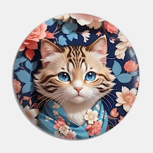 Cat in flowers Pin