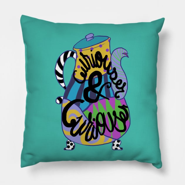 Curiouser and Curiouser Pillow by BeverlyHoltzem