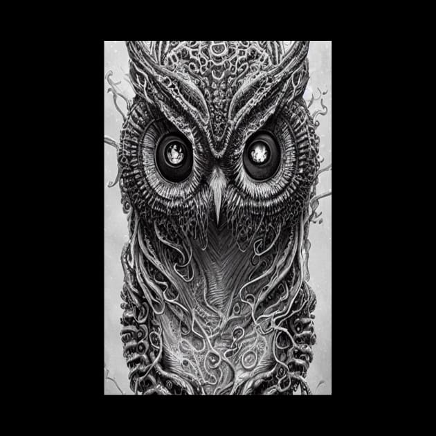 Owl Eyes Night Black Bird by Mitchell Akim