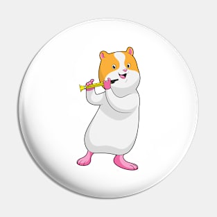 Hamster at Music with Flute Pin