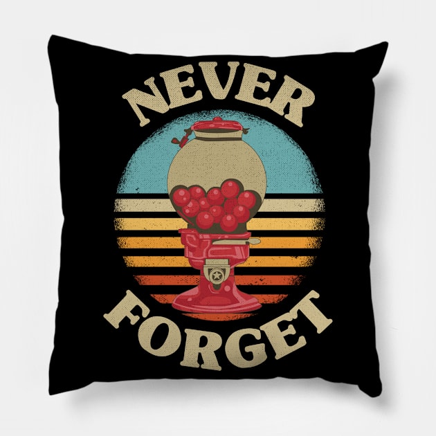 Retro Candy Never Forget Nostalgia Vintage Pillow by Schwarzweiss