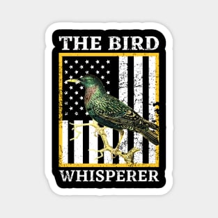 The Bird Whisperer Vintage American Flag Magnet