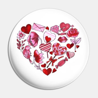 Heart shape with candy Pin