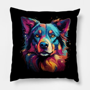 Alaskan Husky Rainbow Pillow