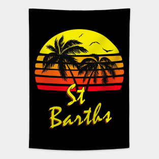 St Barths Retro Sunset Tapestry