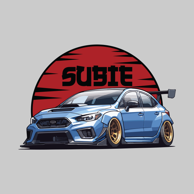 Impreza WRX STI Car Art - Subaru Stance Modified Sports Car by JDM-Rey