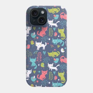 Cat & Bird Pattern Phone Case