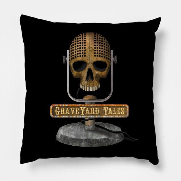 Skull Mic Pillow by GraveYard Tales