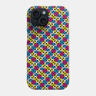 Geometric Flower Petal Pattern (CMYK Colour) Phone Case