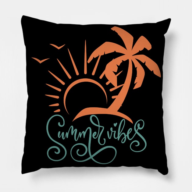 Palm Beach Summer Vibes Pillow by Artisan