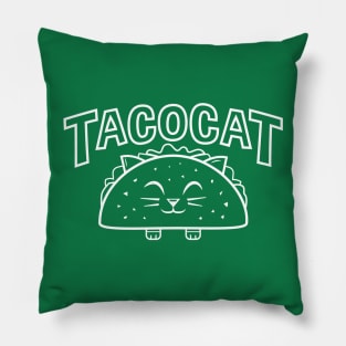 Cute TacoCat (white version) Pillow