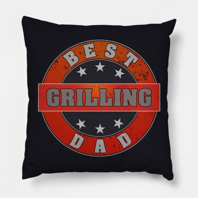 Men Best Grilling Dad Father Gift Pillow by chilla09