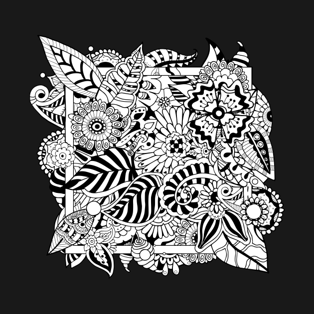 Zentangle floral square by ComPix