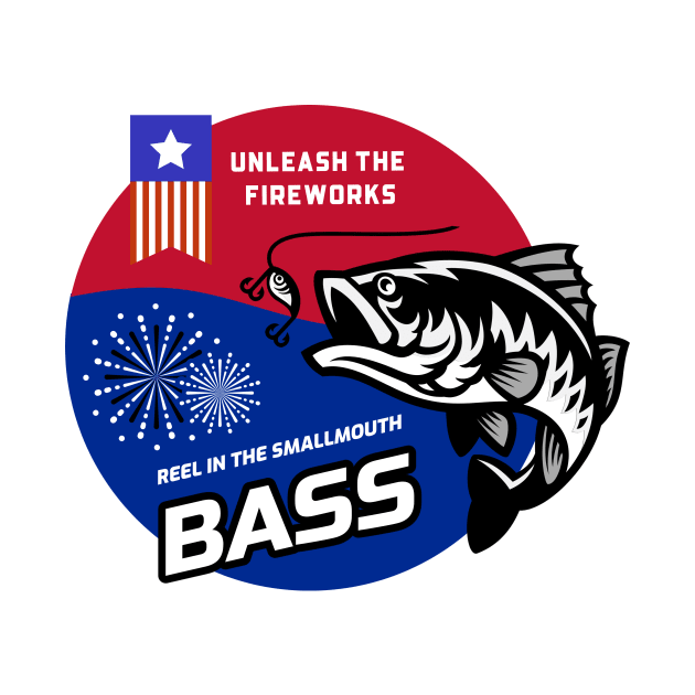 Unleash the Fireworks and Reel in the Smallmouth Bass - 4th July by lildoodleTees