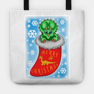 Christmas Triceratops Tote