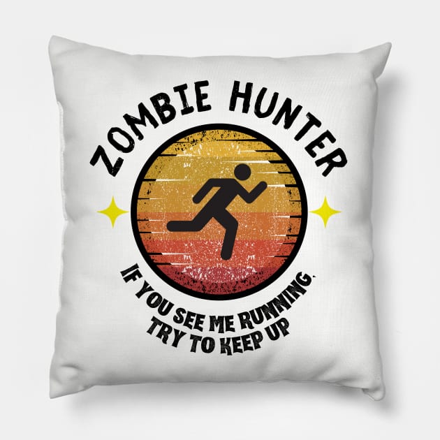 Zombie Hunter Indicator Pillow by ZombieTeesEtc