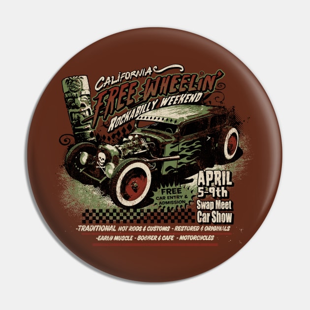 California Rat-Rod Pin by teepublickalt69