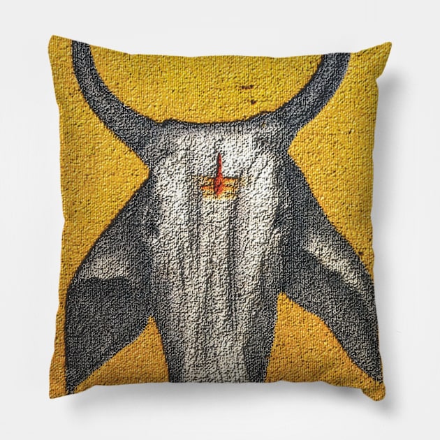 cow head Pillow by sanjay mochi