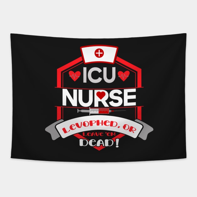 ICU Funny Nurse Christmas Pun Quote Hilarious Joke Idea Tapestry by HomeCoquette