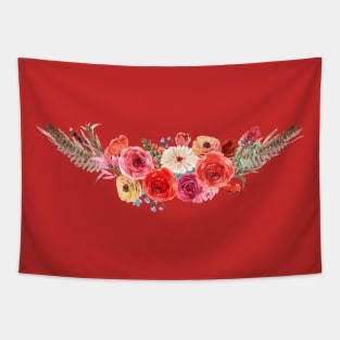 Simple Summer Flowers, floral wreath Tapestry