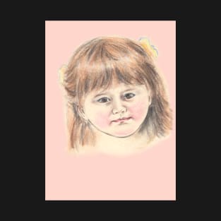 Lovely Little Girl - Colour Pencil Portrait Drawing T-Shirt