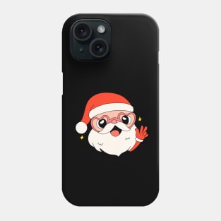 Groovy Santa head, cartoon Santa Claus character, retro style Phone Case