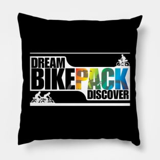 Dream Bikepack Discover Gradient on Dark Color Pillow