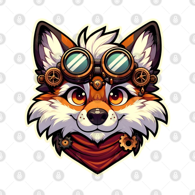 Steampunk Anthro Furry Fox Art by Blue Bull Bazaar