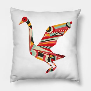 Beautiful Flying Swan Silhouette Tribal Tattoo Art Pillow