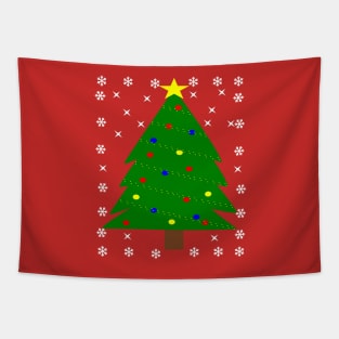 Christmas Tree with Balls Lights Ornament T Shirt Xmas Tapestry