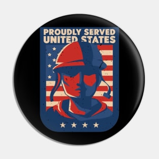 Proudly Served United States - Veteran Pin