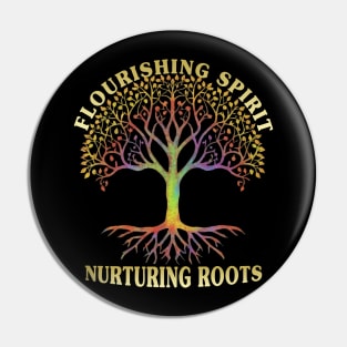 Flourishing Spirit Nurturing Roots Colorful Design Pin