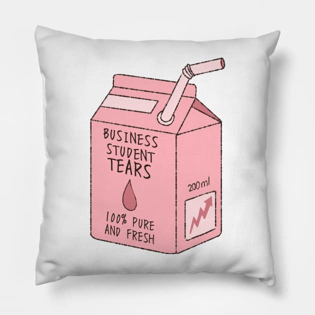 Business Student Tears Pillow by jokispalette