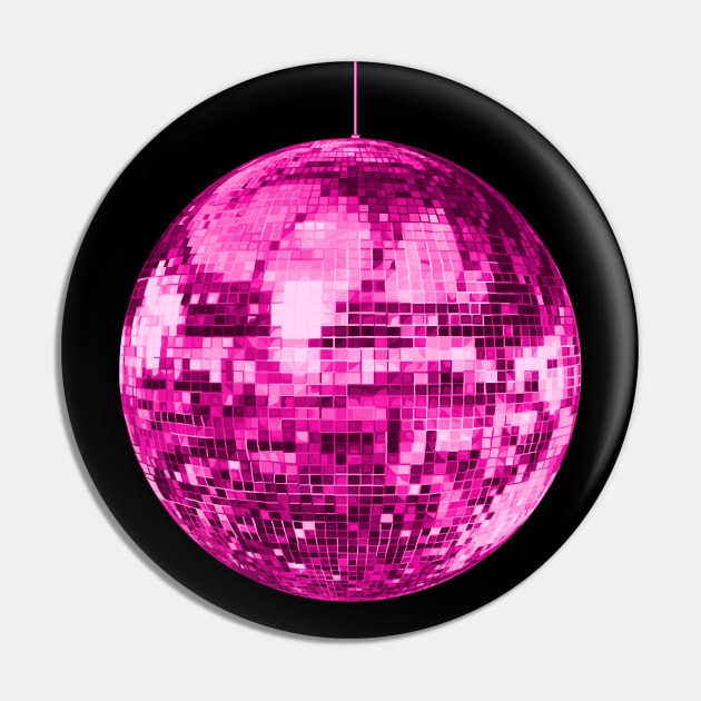 Pink Vintage Sparkling Shiny Disco Ball Pin by Art by Deborah Camp