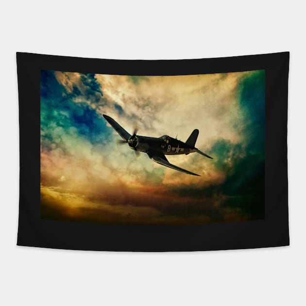 Corsair Legend Tapestry by aviationart