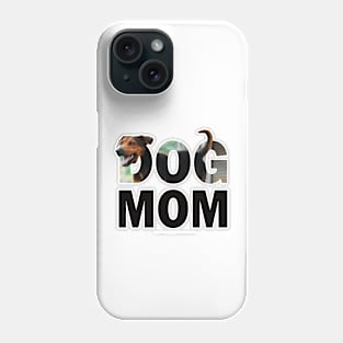 DOG MOM - black and brown cross dog oil painting word art Phone Case