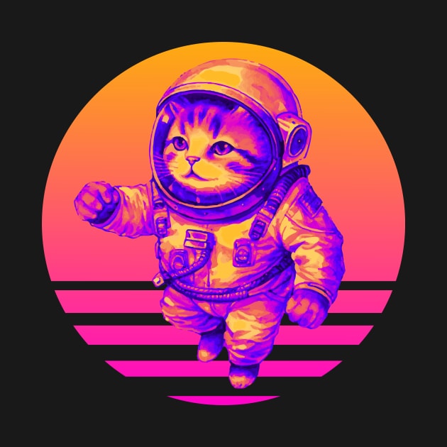 Astronaut Cat Retro Futurism by TammyWinandArt