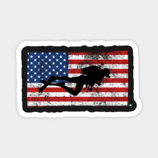 SCUBA DIVING: US Flag Scuba Diving Magnet