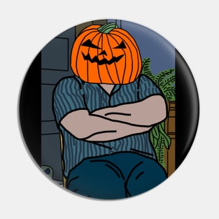 Halloween Horror Irish Uncle Memes Pumpkin Head Pin