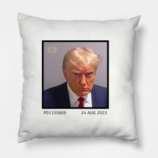 Real Donald Trump Mug Shot August 23 Full Size Red Pillow