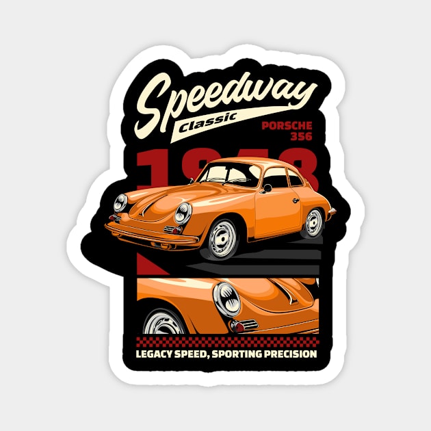 Porsche 356 Magnet by Harrisaputra